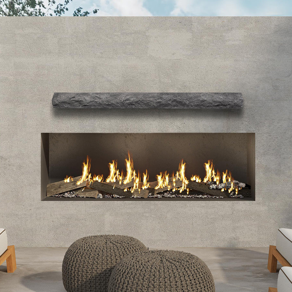 Natural Cut Stone Non-Combustible Mantel Shelf Greystone finish