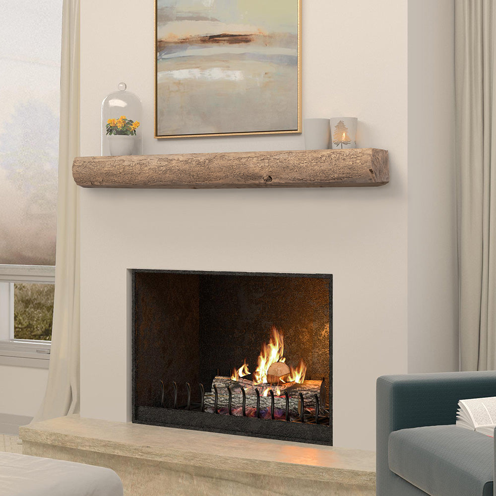 Cumberland Live Edge Non-Combustible Mantel Shelf Wheat Finish