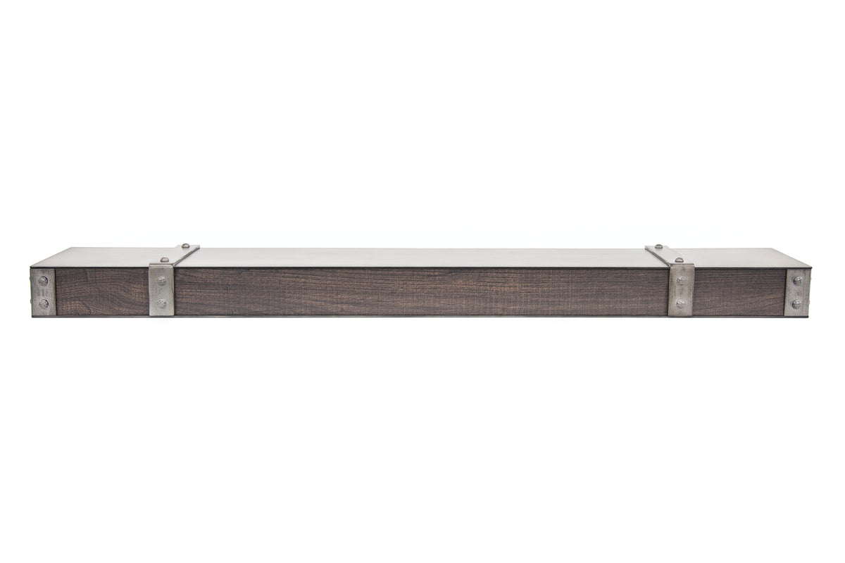 Fully Customizable Floating Shelves Transitional Wood+Metal in 25+ Finishes and Any Size