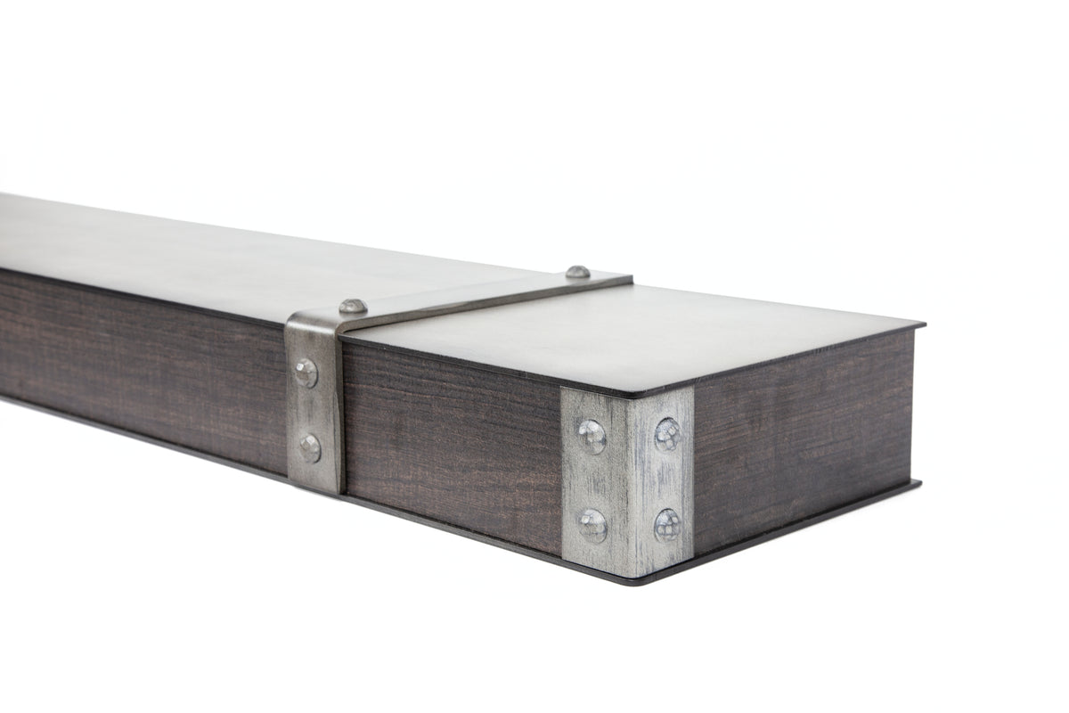 Fully Customizable Floating Shelves Transitional Wood+Metal in 25+ Finishes and Any Size