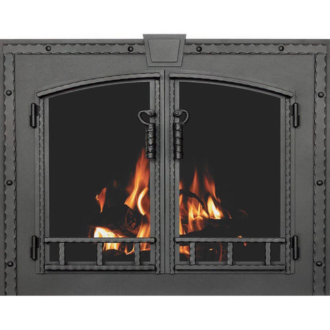 Smithline - Arch Conversion - Masonry and Prefab Fireplace Glass Doors