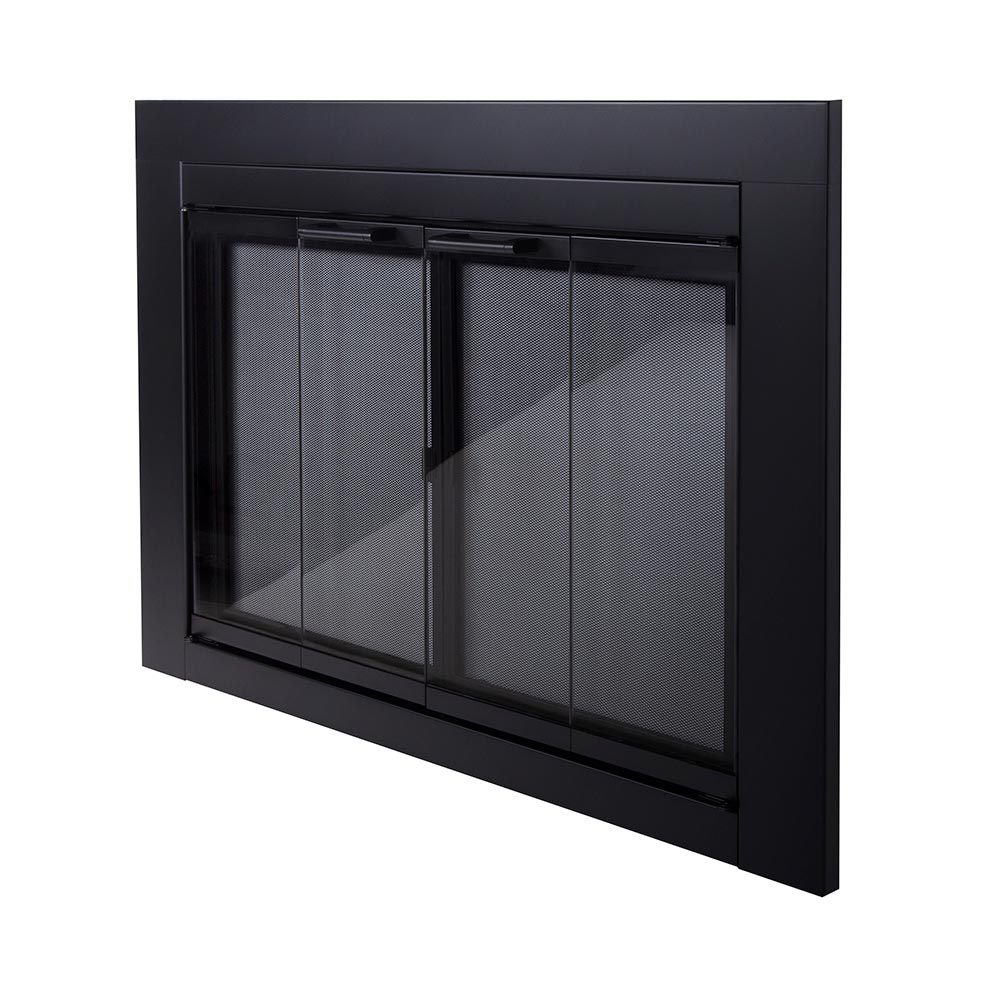 Ardmore Flat Black Masonry Fireplace Door | Standard Sizes | Sleek, Modern & Durable Design