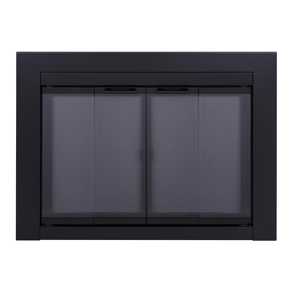 Ardmore Flat Black Masonry Fireplace Door | Standard Sizes | Sleek, Modern & Durable Design