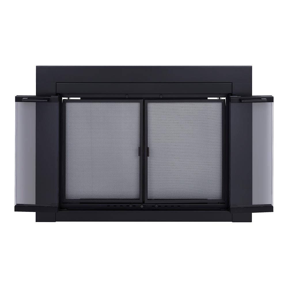 Ardmore Flat Black Masonry Fireplace Door | Standard Sizes | Sleek, Modern & Durable Design