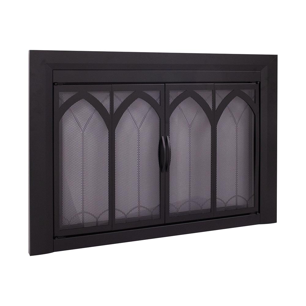 Colt Flat Black Masonry Fireplace Door | Standard Sizes