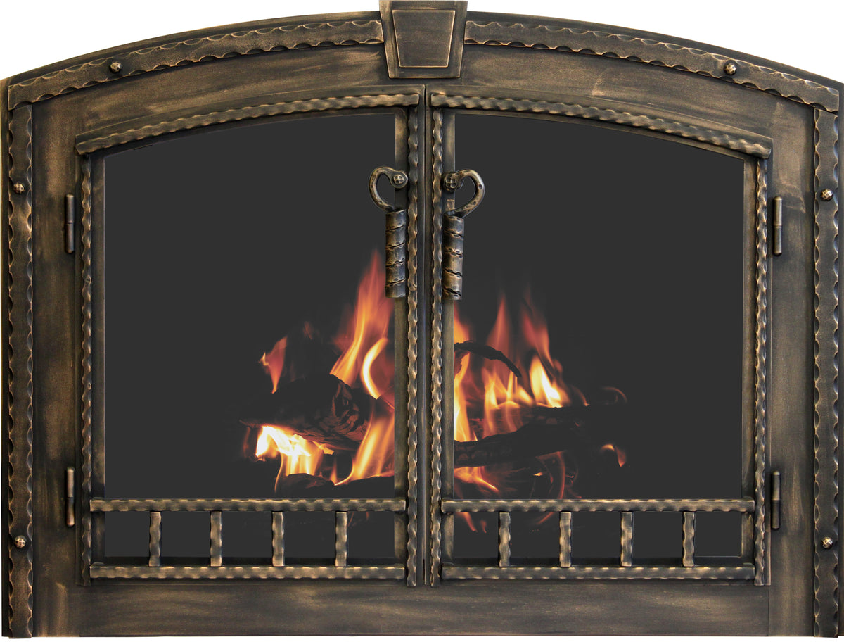 Smithline - Arch Conversion - Masonry and Prefab Fireplace Glass Doors