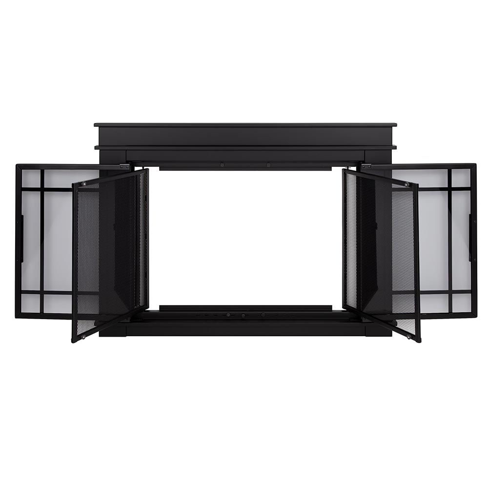 Finley Flat Black Masonry Fireplace Door | Standard Sizes