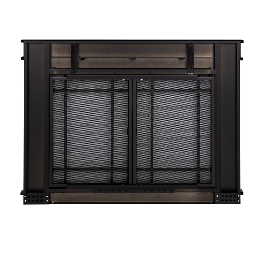 Finley Flat Black Masonry Fireplace Door | Standard Sizes