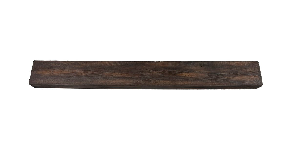 Flat Sawn Non-Combustible Concrete Mantel Shelf Maduro Finish