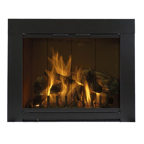 Grande Flat Black Masonry Fireplace Door | Standard Sizes