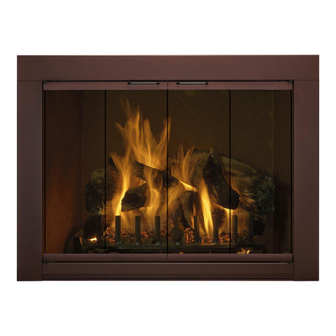 Medio Flat Black Masonry Fireplace Door | Standard Sizes