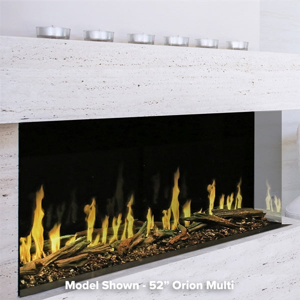 Modern Flames Orion Multi 76-Inch Three-Sided Electric Fireplace with Allwood Wall System - Model OR76-MULTI