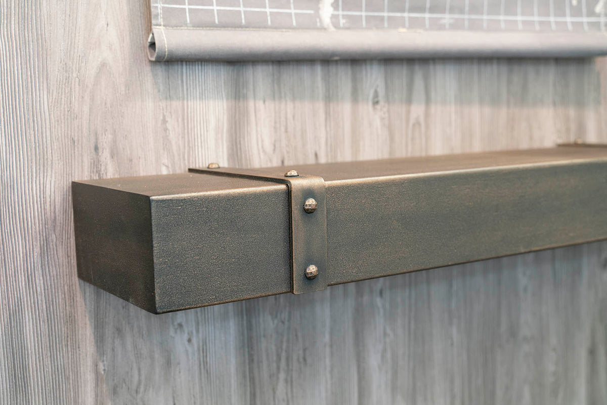 Custom Metal Floating Mantel Shelf: Non-Combustible, 25+ Finishes, Any Size