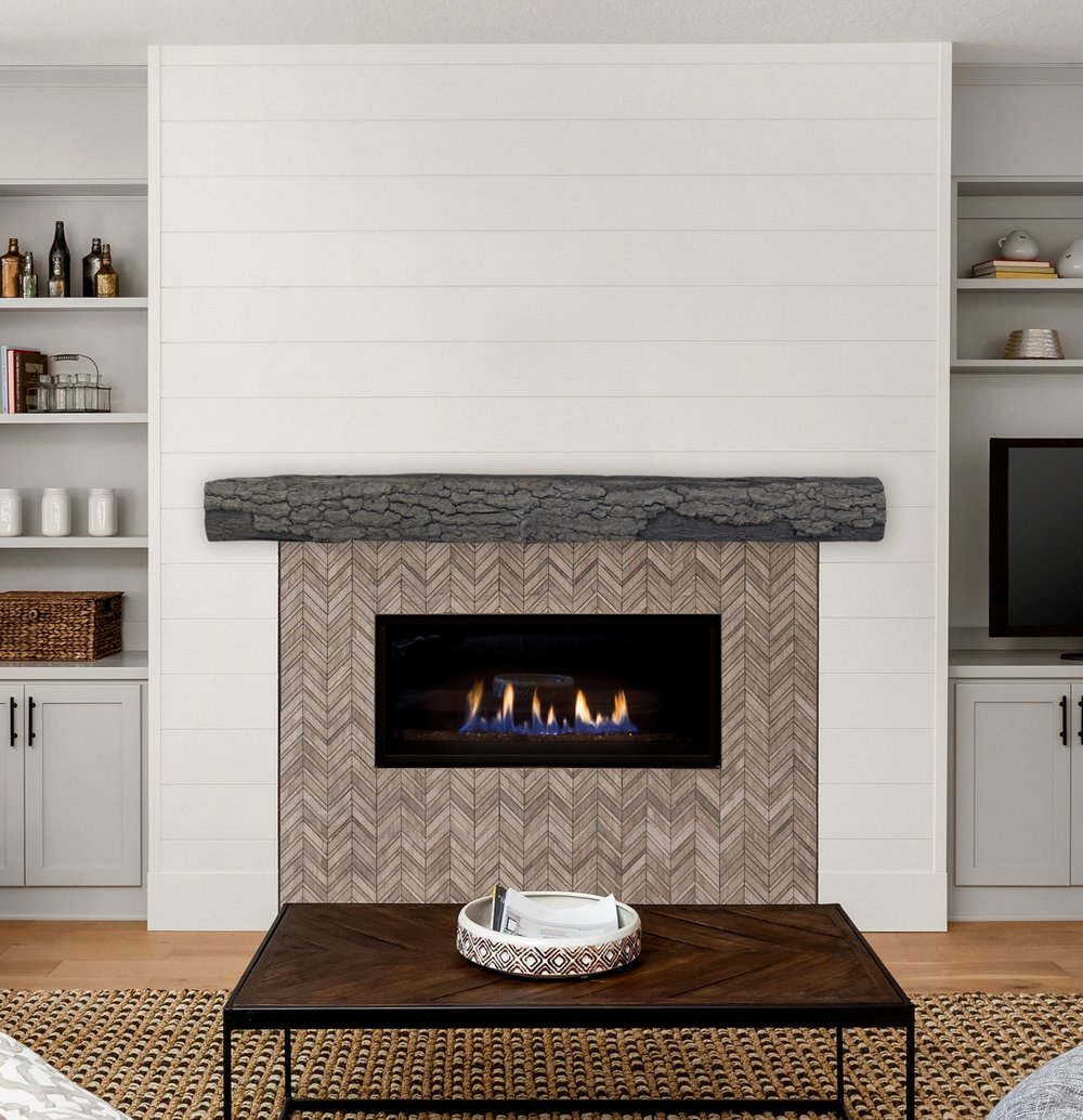 Half-Round Sleeper Non-Combustible Concrete Mantel Shelf Eclipse Finish