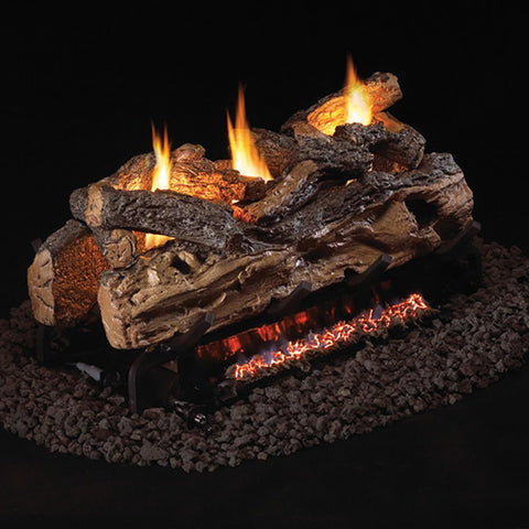 Peterson Real Fyre Split Oak See-Through Ventless Gas Log Set