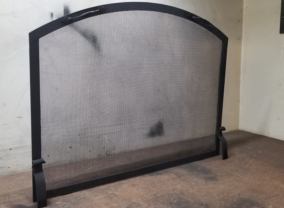 Custom Steel Arch Free Standing Fireplace Screen - Carolina