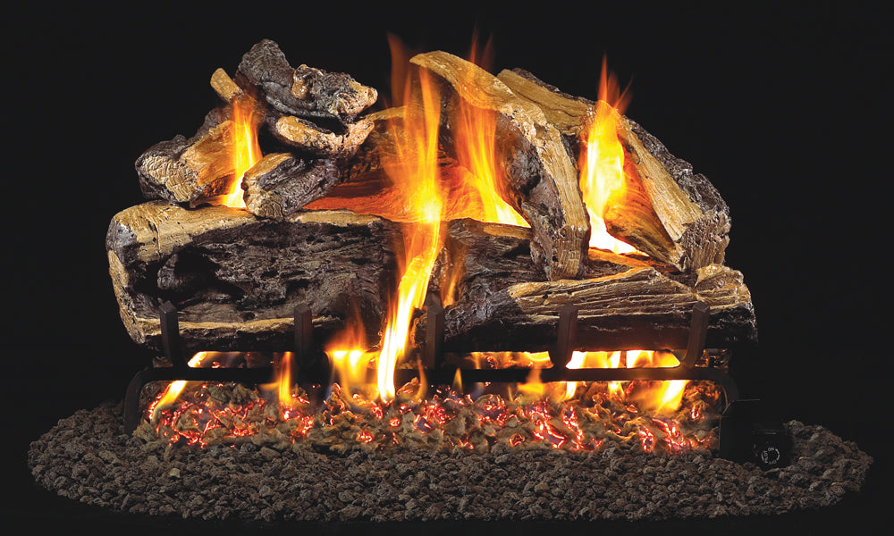 Peterson Real Fyre Charred Rugged Split Oak Vented Gas Log Set