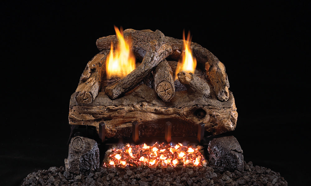 Peterson Real Fyre Evening Fyre Split Ventless Refractory Gas Log Set