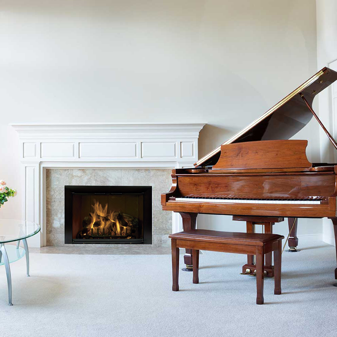 Reflection - Custom Masonry Fireplace Glass Doors