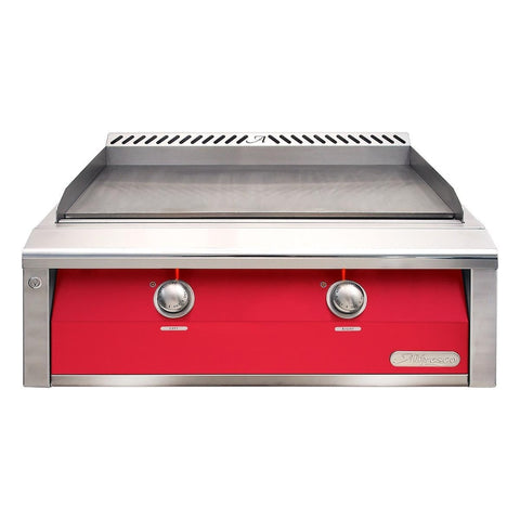 Alfresco 30-Inch Freestanding Natural Gas Griddle in Raspberry Red